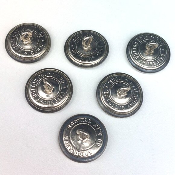 WWII US Military Great Seal Buttons Set of 6 Waterbury Scovill 7/8" USAF - Picture 3 of 6